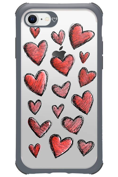 Red Love Transparent - Apple iPhone 7