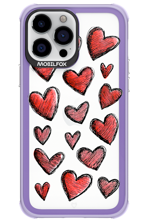 Red Love Transparent - Apple iPhone 13 Pro Max