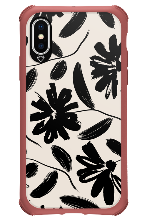 Monochrome Flowerss 2.0 - Apple iPhone X