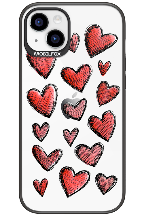 Red Love Transparent - Apple iPhone 15 Plus