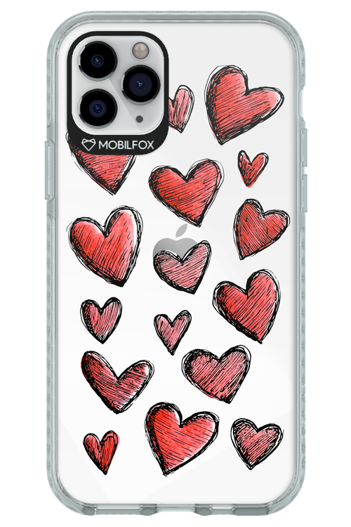 Red Love Transparent - Apple iPhone 11 Pro