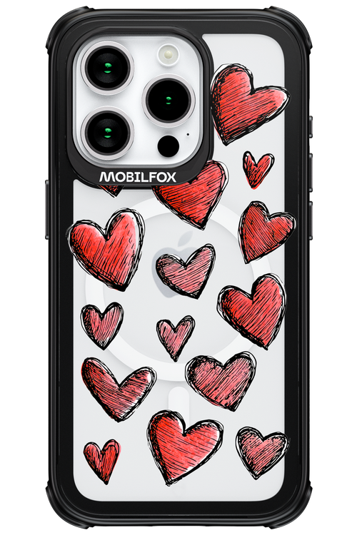 Red Love Transparent - Apple iPhone 15 Pro