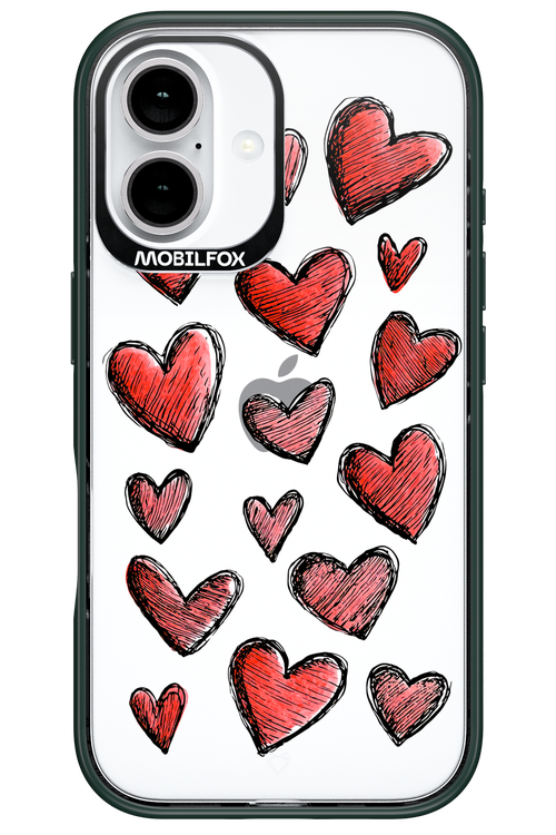 Red Love Transparent - Apple iPhone 16
