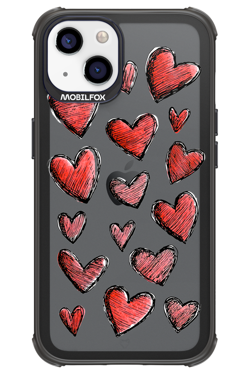 Red Love Transparent - Apple iPhone 13