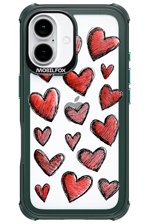 Red Love Transparent - Apple iPhone 16