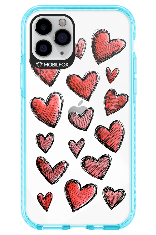 Red Love Transparent - Apple iPhone 11 Pro