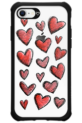 Red Love Transparent - Apple iPhone 8