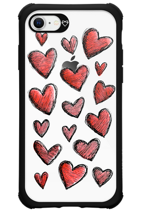 Red Love Transparent - Apple iPhone 8