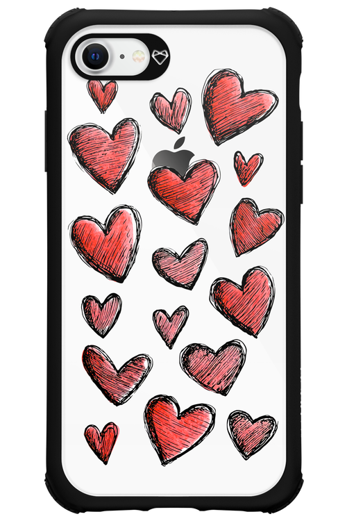 Red Love Transparent - Apple iPhone 8