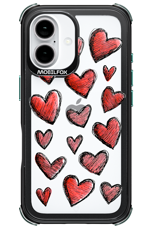 Red Love Transparent - Apple iPhone 16