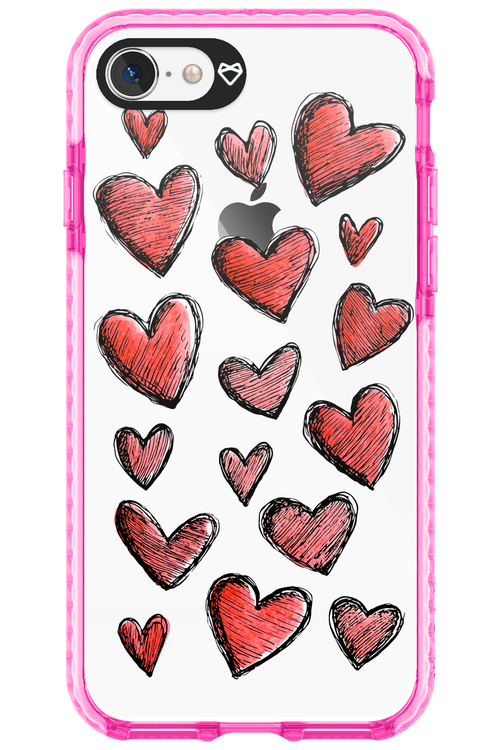 Red Love Transparent - Apple iPhone 8