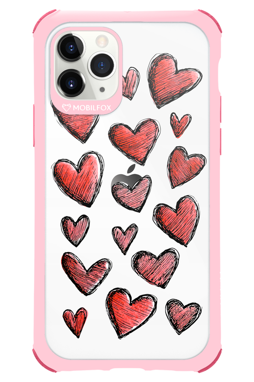 Red Love Transparent - Apple iPhone 11 Pro