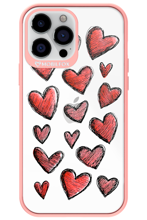 Red Love Transparent - Apple iPhone 13 Pro Max