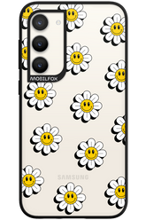 Smiley Flowers Transparent - Samsung Galaxy S23 Plus