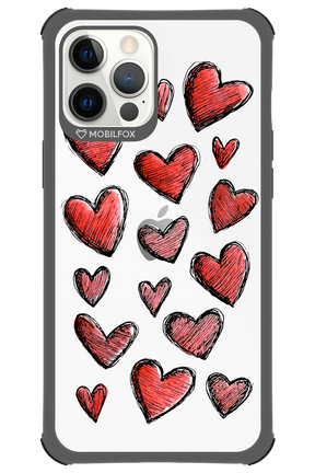 Red Love Transparent - Apple iPhone 12 Pro Max