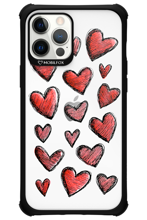 Red Love Transparent - Apple iPhone 12 Pro Max