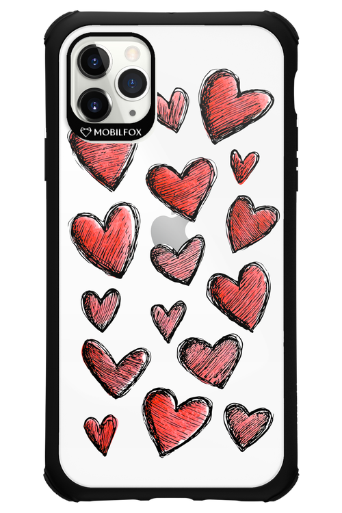 Red Love Transparent - Apple iPhone 11 Pro Max