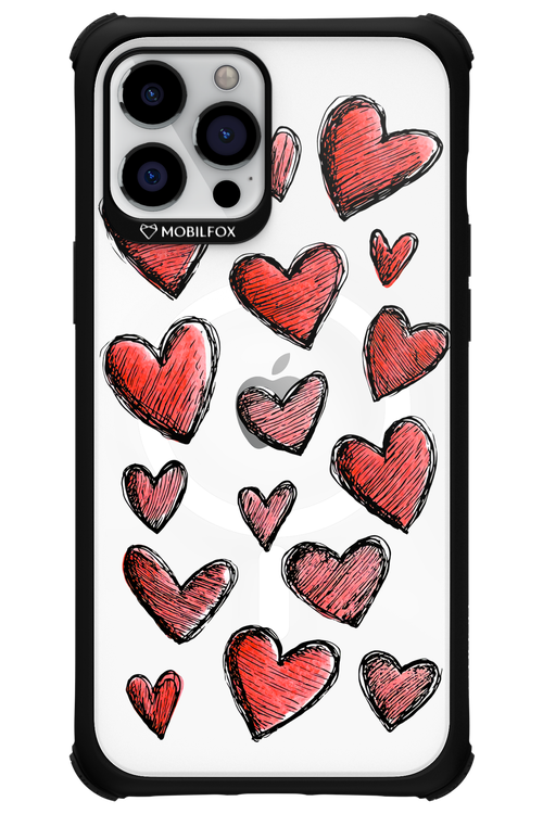 Red Love Transparent - Apple iPhone 12 Pro Max