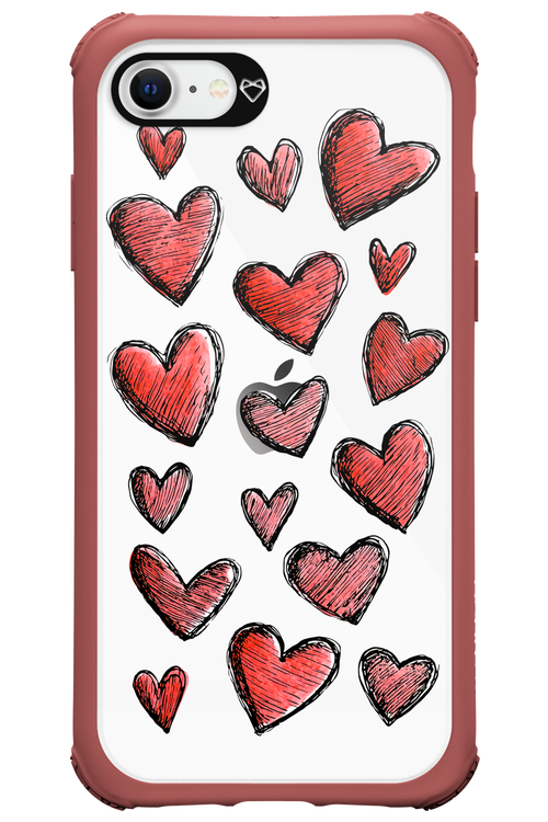 Red Love Transparent - Apple iPhone SE 2022