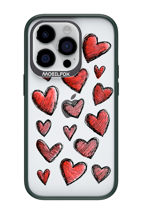 Red Love Transparent - Apple iPhone 14 Pro