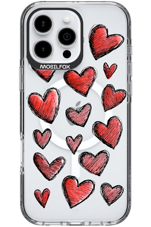 Red Love Transparent - Apple iPhone 16 Pro Max