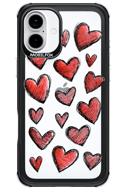 Red Love Transparent - Apple iPhone 16 Plus