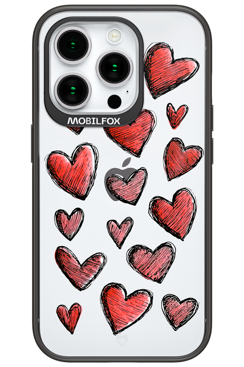 Red Love Transparent - Apple iPhone 15 Pro