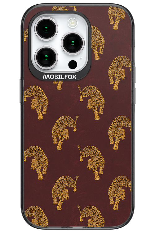 Burgundy Leopard Pattern - Apple iPhone 15 Pro