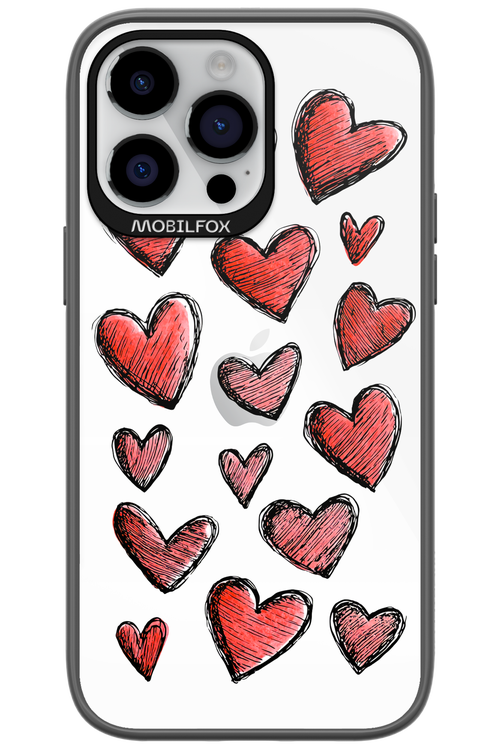 Red Love Transparent - Apple iPhone 14 Pro Max