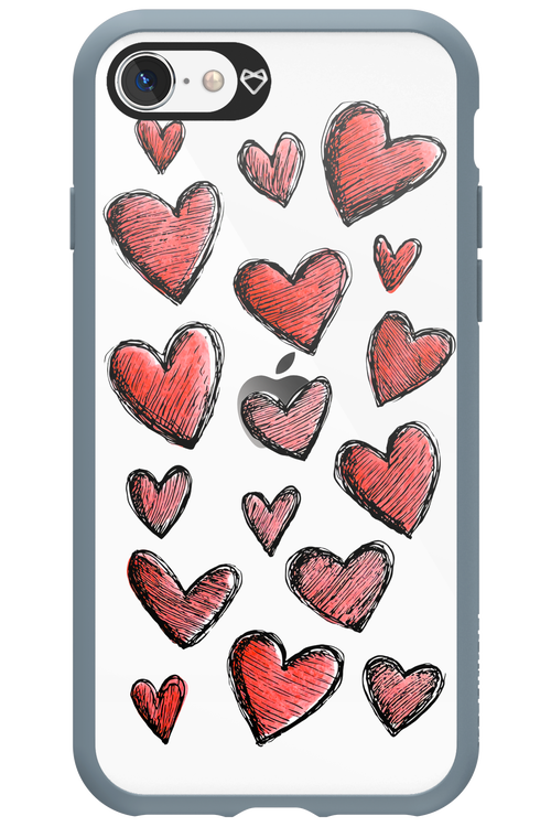 Red Love Transparent - Apple iPhone SE 2022