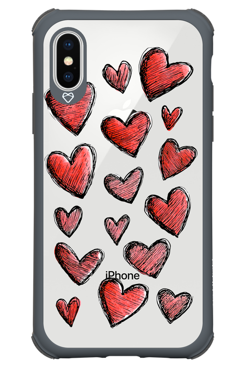 Red Love Transparent - Apple iPhone X