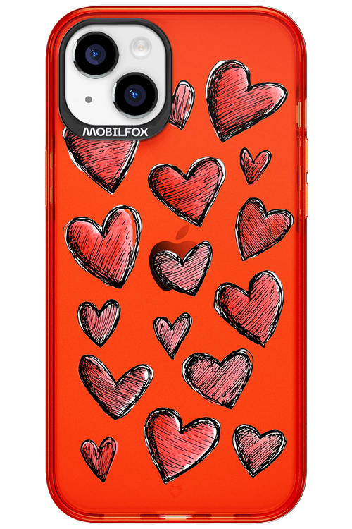 Red Love Transparent - Apple iPhone 15 Plus