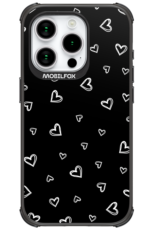 Monochrome Hearts 2.0 - Apple iPhone 15 Pro
