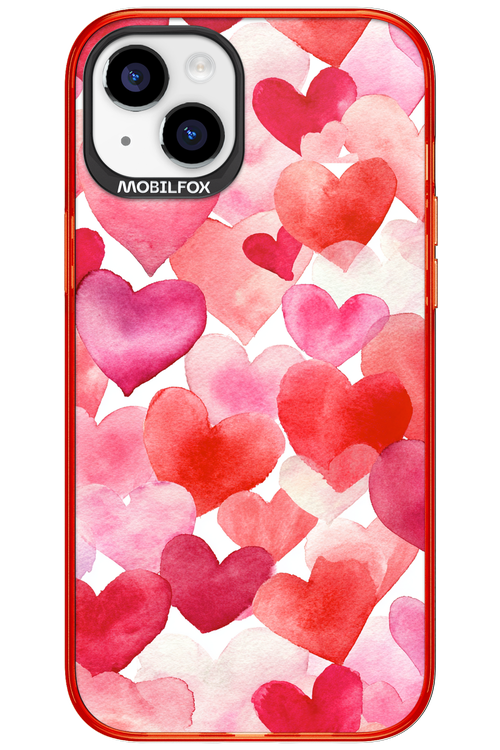 Water Painted Heart 2.0 - Apple iPhone 15 Plus