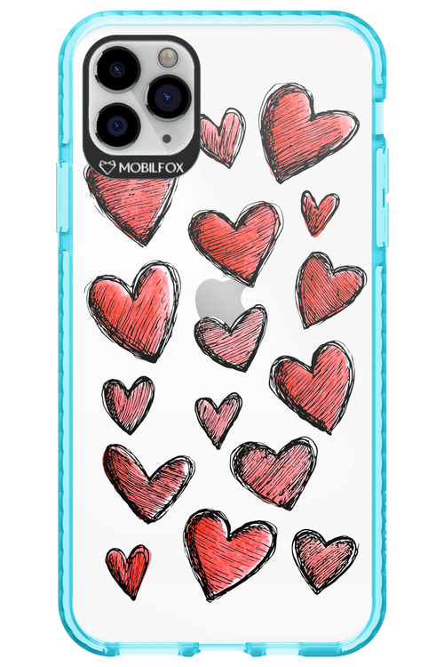 Red Love Transparent - Apple iPhone 11 Pro Max