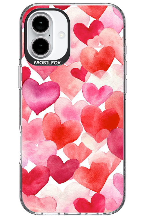 Water Painted Heart - Apple iPhone 16 Plus