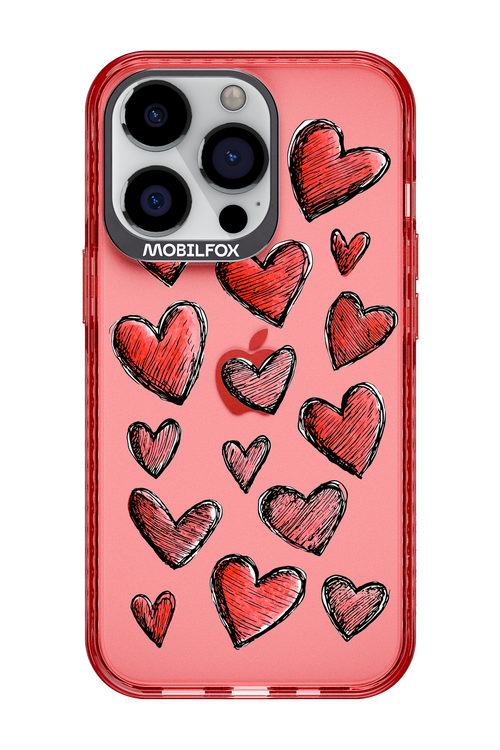 Red Love Transparent - Apple iPhone 13 Pro