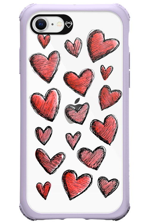 Red Love Transparent - Apple iPhone SE 2022