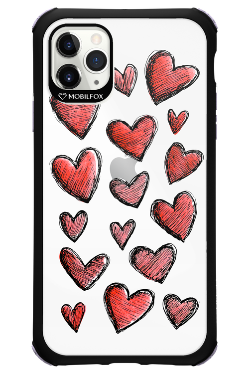 Red Love Transparent - Apple iPhone 11 Pro Max