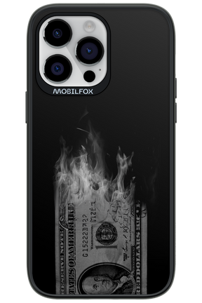 Money Burn B&W - Apple iPhone 14 Pro Max