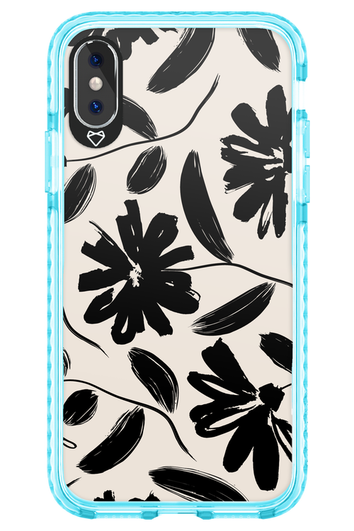 Monochrome Flowerss - Apple iPhone X