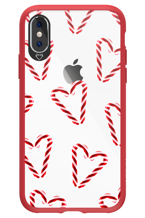 Candy Cane Hearts - Apple iPhone X