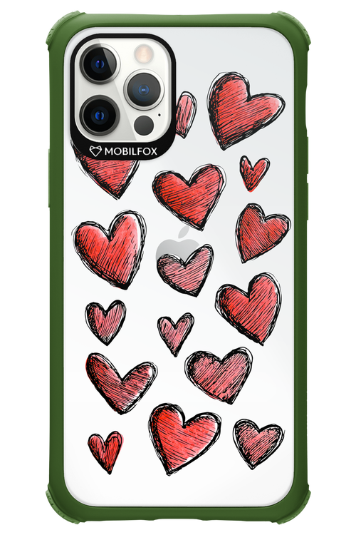 Red Love Transparent - Apple iPhone 12 Pro