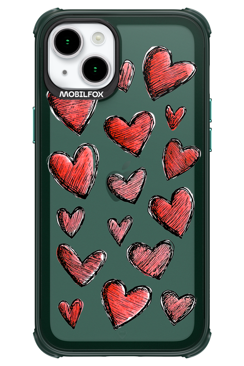 Red Love Transparent - Apple iPhone 15 Plus