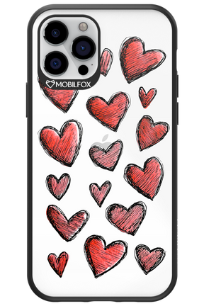 Red Love Transparent - Apple iPhone 12 Pro