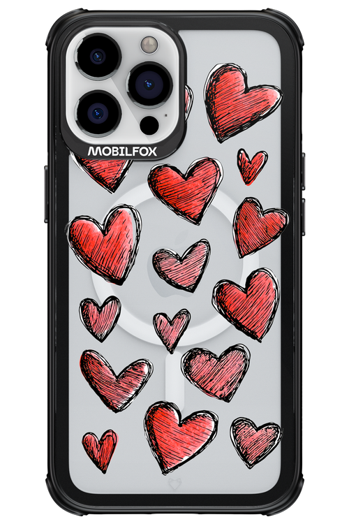 Red Love Transparent - Apple iPhone 13 Pro Max