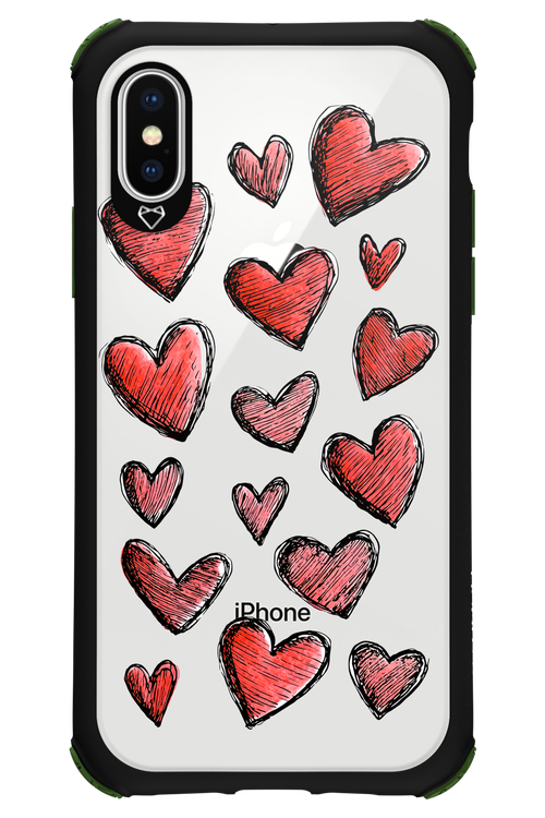 Red Love Transparent - Apple iPhone X