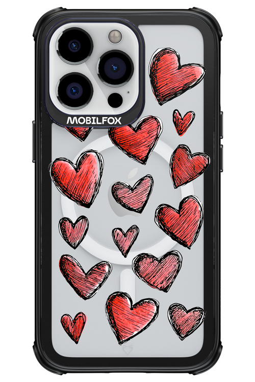 Red Love Transparent - Apple iPhone 13 Pro