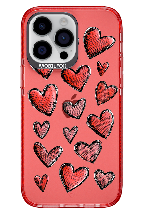 Red Love Transparent - Apple iPhone 14 Pro Max