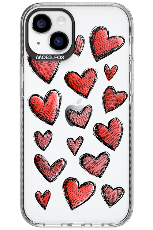 Red Love Transparent - Apple iPhone 15 Plus